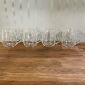 Set of 4 Crackle Glass Mugs